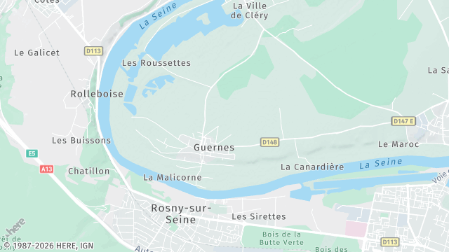 Carte de la zone d'intervention à Guernes