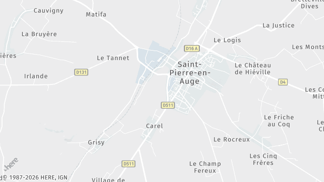 Carte de la zone d'intervention à Saint-Pierre-en-Auge