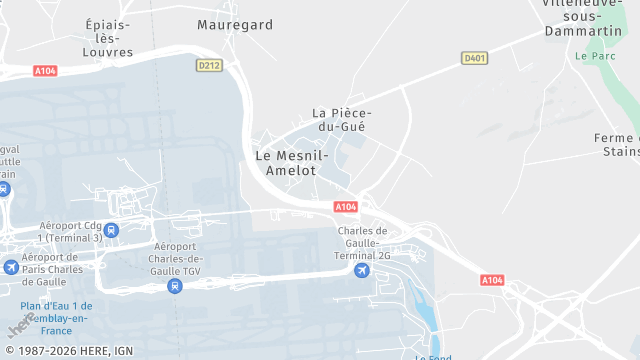Carte de la zone d'intervention à Le Mesnil-Amelot