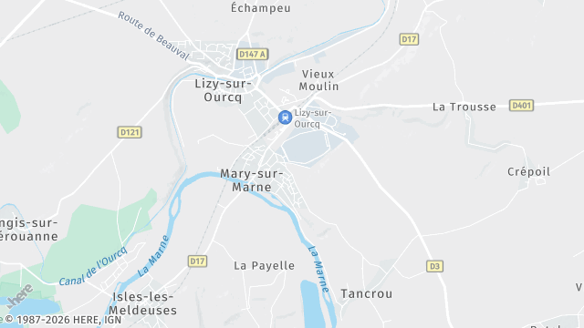 Carte de la zone d'intervention à Mary-sur-Marne