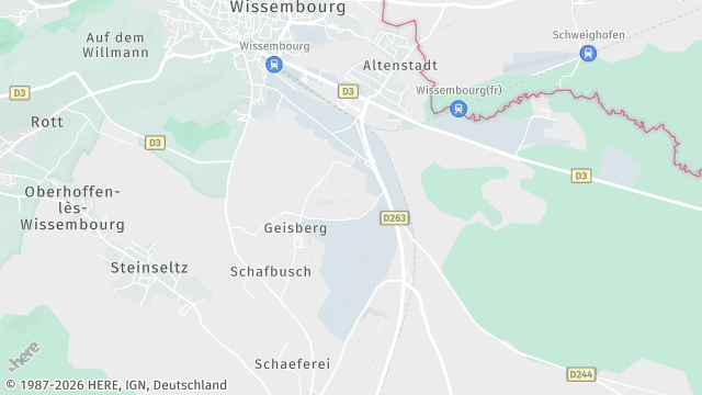 Carte de la zone d'intervention à Wissembourg