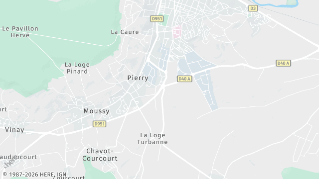 Carte de la zone d'intervention à Pierry