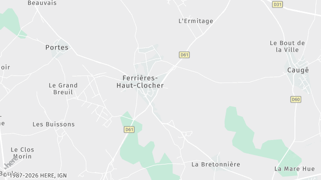 Carte de la zone d'intervention à Ferrières-Haut-Clocher