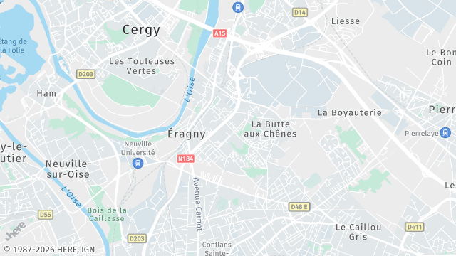 Carte de la zone d'intervention à Éragny