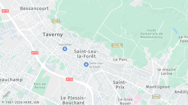 Carte de la zone d'intervention à Saint-Leu-la-Forêt