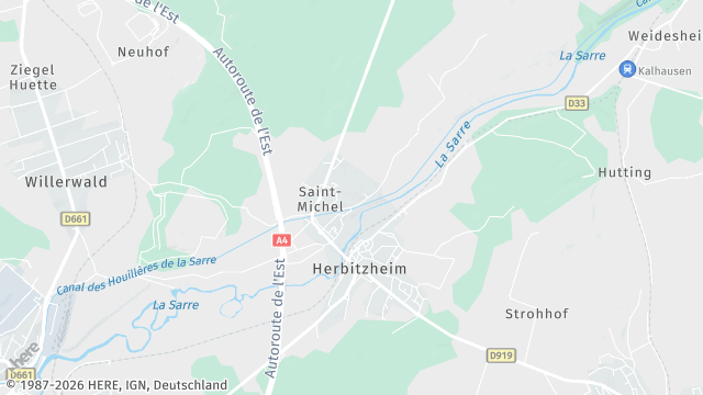 Carte de la zone d'intervention à Herbitzheim