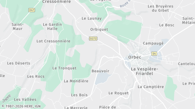 Carte de la zone d'intervention à Orbec