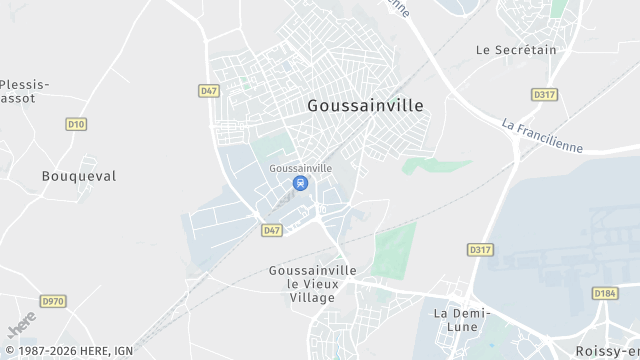Carte de la zone d'intervention à Goussainville