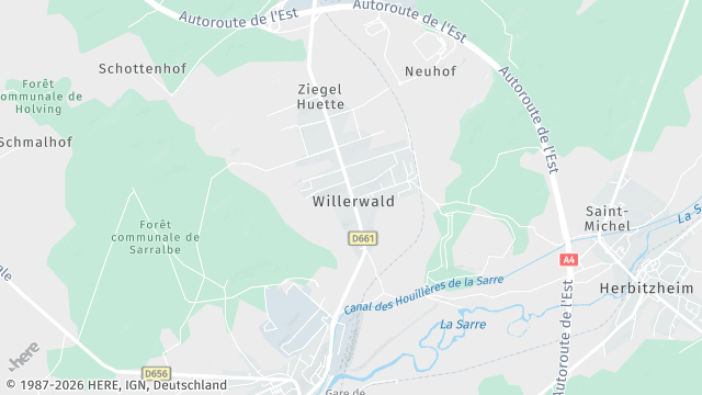 Carte de la zone d'intervention à Willerwald