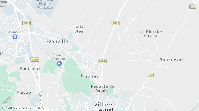 Carte de la zone d'intervention à Écouen