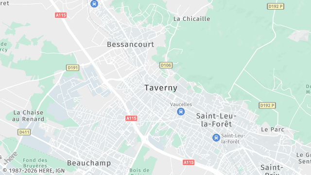 Carte de la zone d'intervention à Taverny