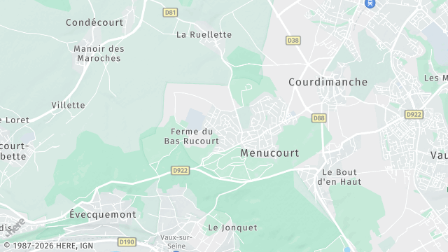Carte de la zone d'intervention à Menucourt