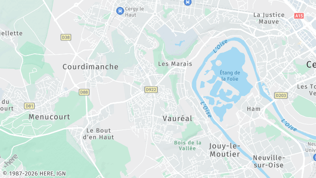 Carte de la zone d'intervention à Vauréal