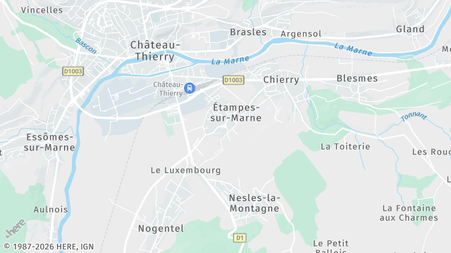 Carte de la zone d'intervention à Étampes-sur-Marne