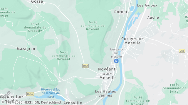 Carte de la zone d'intervention à Novéant-sur-Moselle