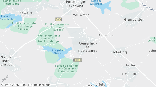 Carte de la zone d'intervention à Rémering-lès-Puttelange