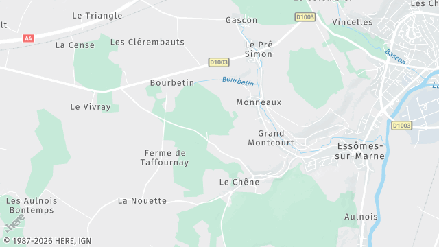 Carte de la zone d'intervention à Essômes-sur-Marne