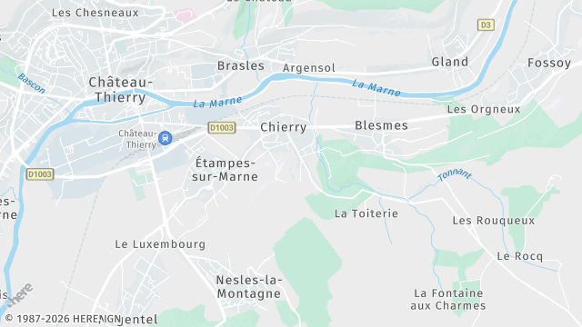 Carte de la zone d'intervention à Chierry