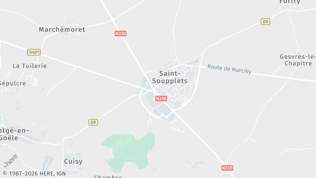 Carte de la zone d'intervention à Saint-Soupplets