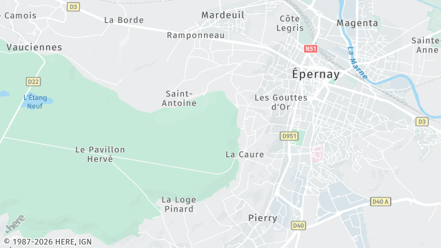 Carte de la zone d'intervention à Épernay