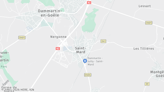 Carte de la zone d'intervention à Saint-Mard