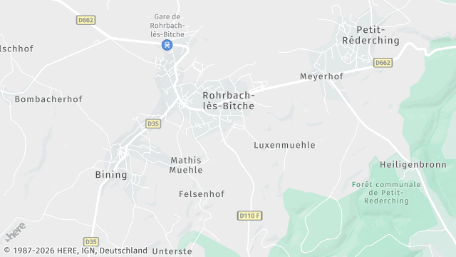 Carte de la zone d'intervention à Rohrbach-lès-Bitche