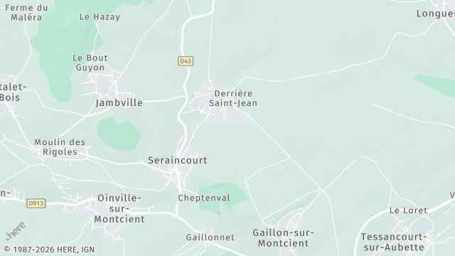 Carte de la zone d'intervention à Seraincourt