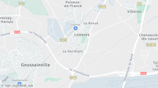 Carte de la zone d'intervention à Louvres