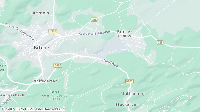 Carte de la zone d'intervention à Bitche