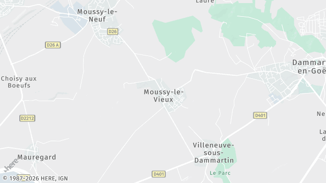 Carte de la zone d'intervention à Moussy-le-Vieux