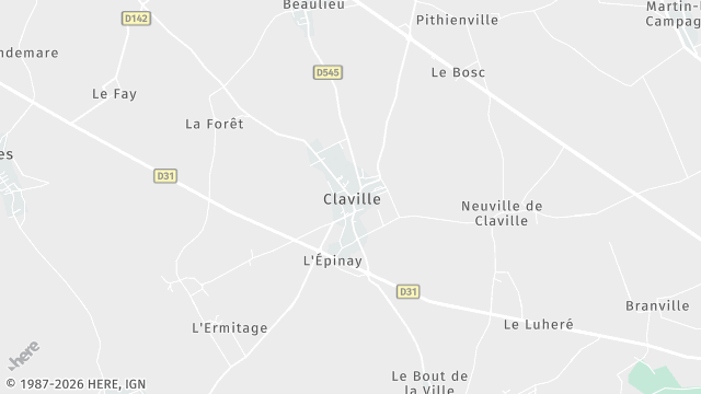 Carte de la zone d'intervention à Claville