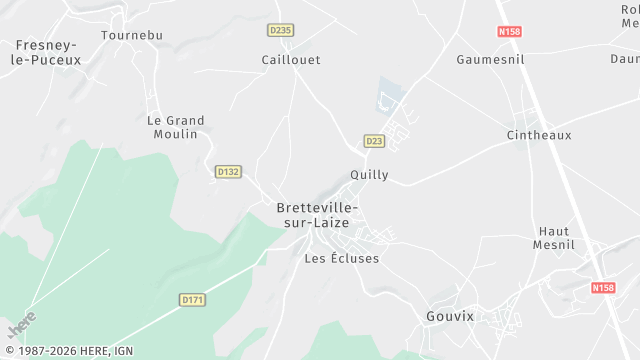 Carte de la zone d'intervention à Bretteville-sur-Laize