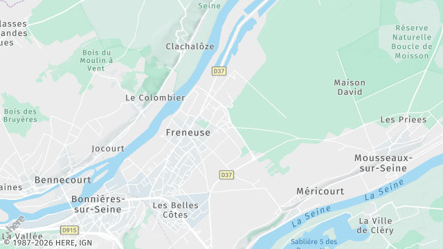 Carte de la zone d'intervention à Freneuse