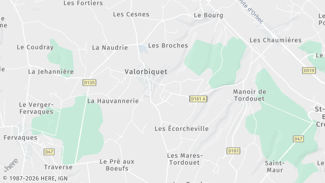 Carte de la zone d'intervention à Valorbiquet