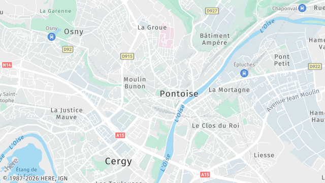 Carte de la zone d'intervention à Pontoise