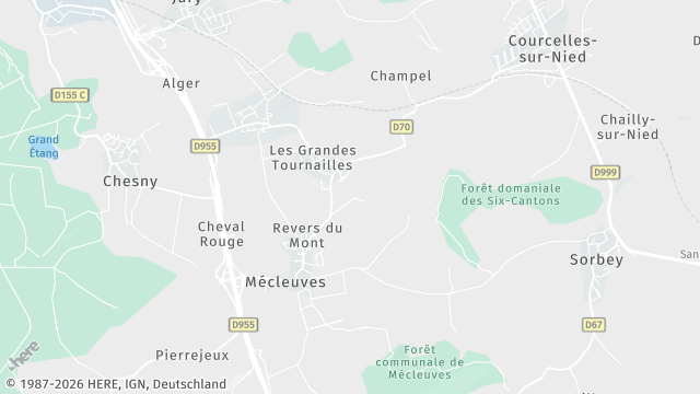 Carte de la zone d'intervention à Mécleuves