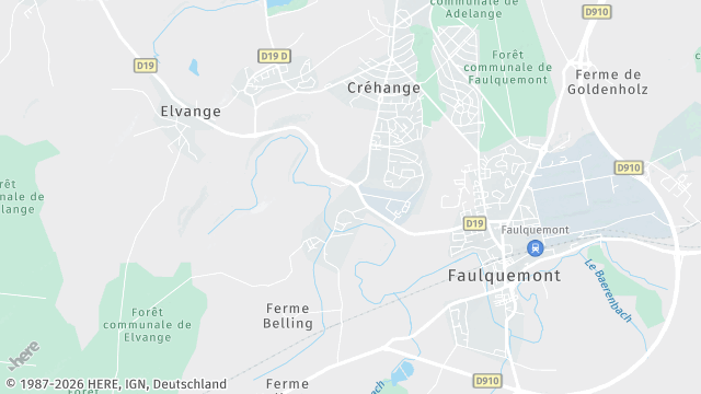 Carte de la zone d'intervention à Créhange