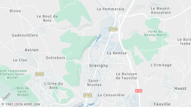 Carte de la zone d'intervention à Gravigny