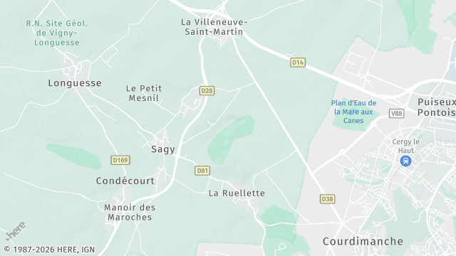 Carte de la zone d'intervention à Sagy