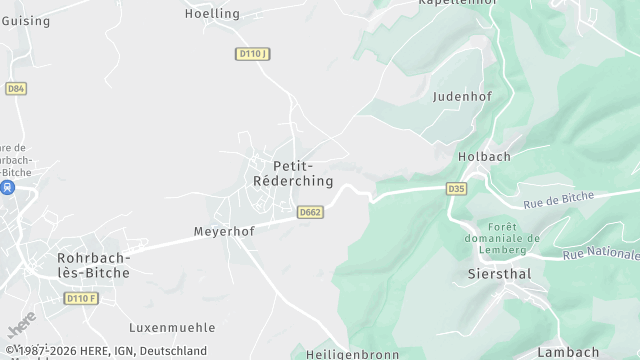 Carte de la zone d'intervention à Petit-Réderching