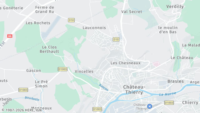 Carte de la zone d'intervention à Château-Thierry