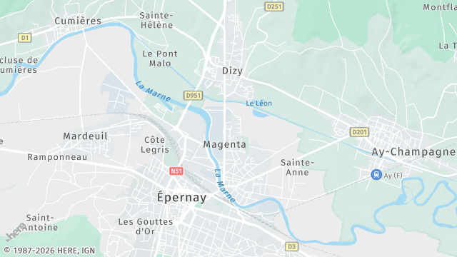 Carte de la zone d'intervention à Magenta