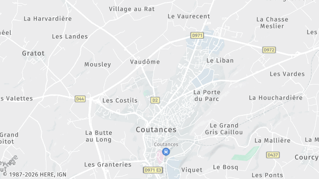 Carte de la zone d'intervention à Coutances