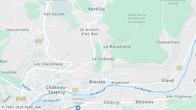 Carte de la zone d'intervention à Brasles