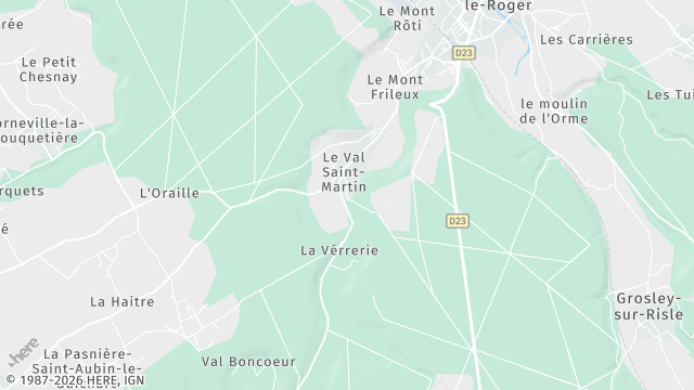 Carte de la zone d'intervention à Beaumont-le-Roger