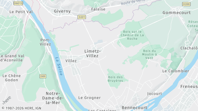 Carte de la zone d'intervention à Limetz-Villez