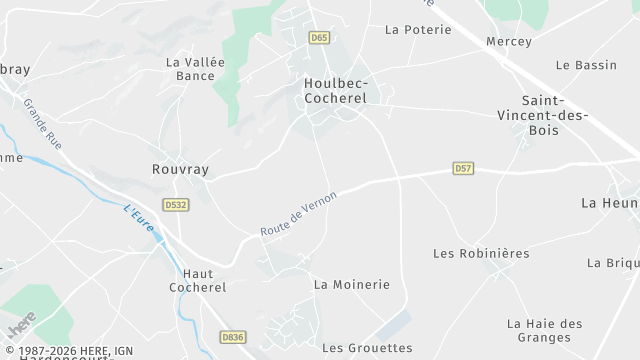 Carte de la zone d'intervention à Houlbec-Cocherel