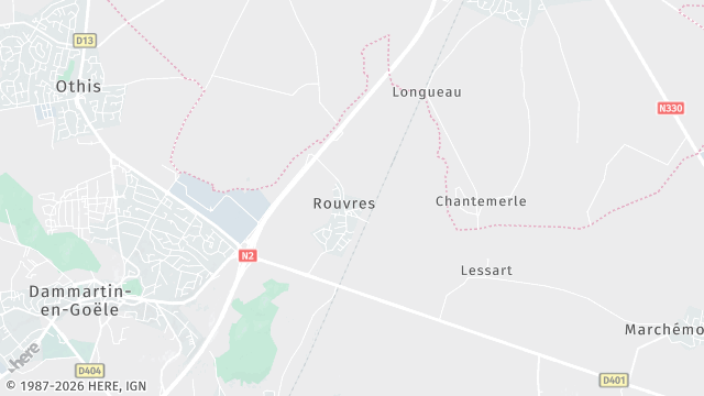 Carte de la zone d'intervention à Rouvres