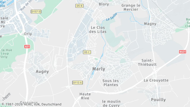 Carte de la zone d'intervention à Marly