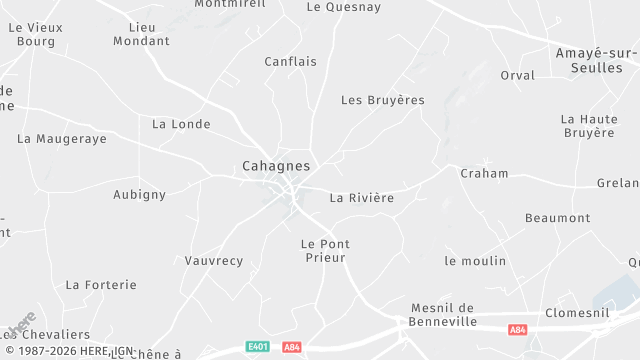 Carte de la zone d'intervention à Cahagnes